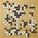 Board position at the end of game EGC 1981 - Round 8 - Game 3: Jon Diamond vs Cas Muller